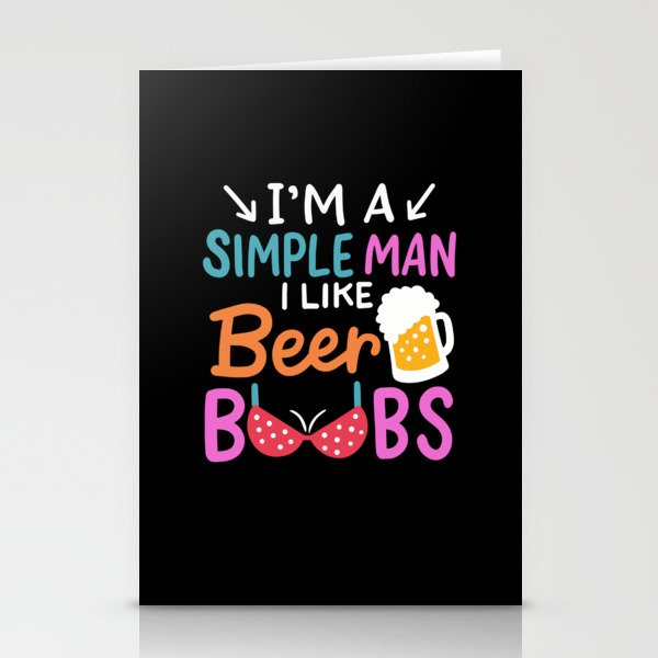 Beer And Boobs Stationery Cards