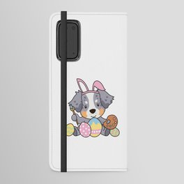 Cute Australian Shepherd For Easter As An Bunny Android Wallet Case