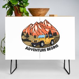 Adventure begins Camping Graphic Design Credenza