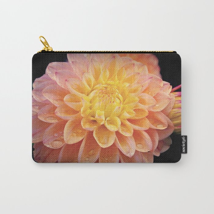 Pretty Pink Yellow Dahlia Carry-All Pouch