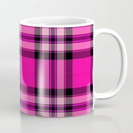 Argyle Fabric Plaid Pattern Pink and Black Colors Mug