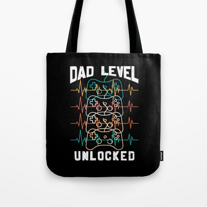 Dad Level Unlocked Funny Gamer Tote Bag