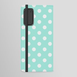 White Dots - seafoam Android Wallet Case