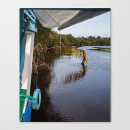 Morning view over the river Canvas Print
