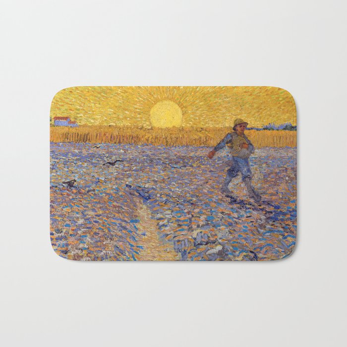 Vincent van Gogh - Sower with Setting Sun Bath Mat