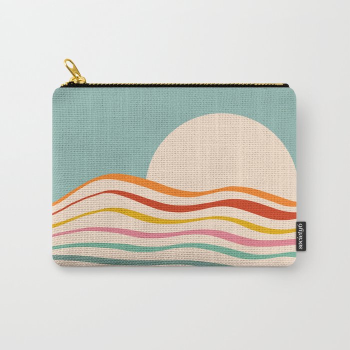 Sea of change - Rainbow Wave Sunset 2. Blue Carry-All Pouch