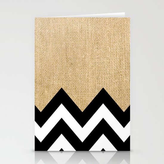 BURLAP BLOCK CHEVRON Stationery Cards