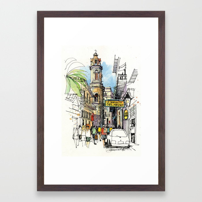 La Bodeguita Del Medio Havana Framed Art Print By Jamesrichardssketchbook Society6