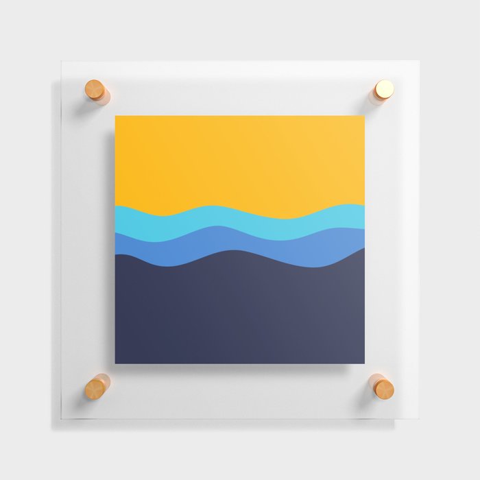 Minimalistic Wave Colorful Art Pattern Design Floating Acrylic Print