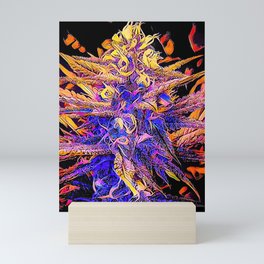 Cannabis on Glowing Fire Mini Art Print