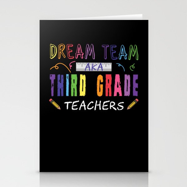 Color Team 3rd Grade Teachers Day School Teacher Stationery Cards