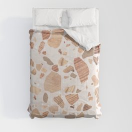 Terrazzo wood brown white Comforter