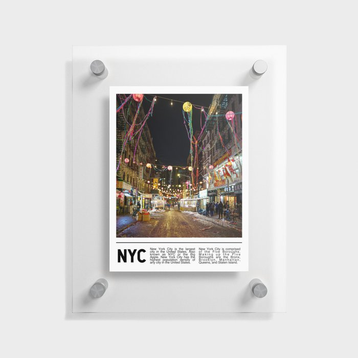 New York City | Chinatown at Night | Travel Photography Minimalism Floating Acrylic Print