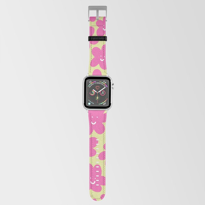 Happy Baby New Year Flowers - pink and lime Apple Watch Band