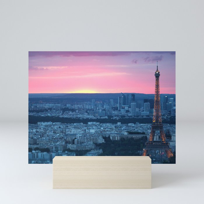Paris City Sunset Mini Art Print