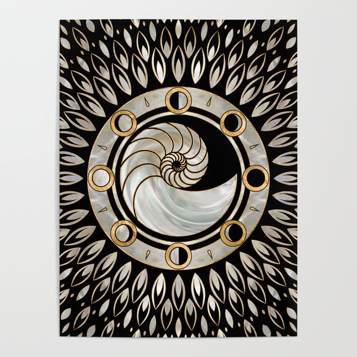 Nautilus Shell - Moon Phases Poster