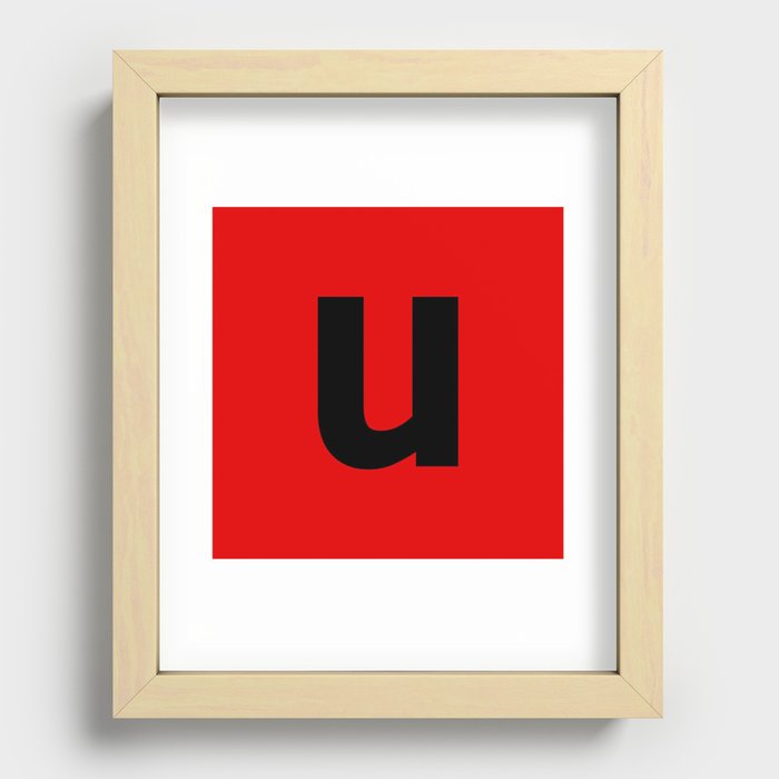 letter U (Black & Red) Recessed Framed Print