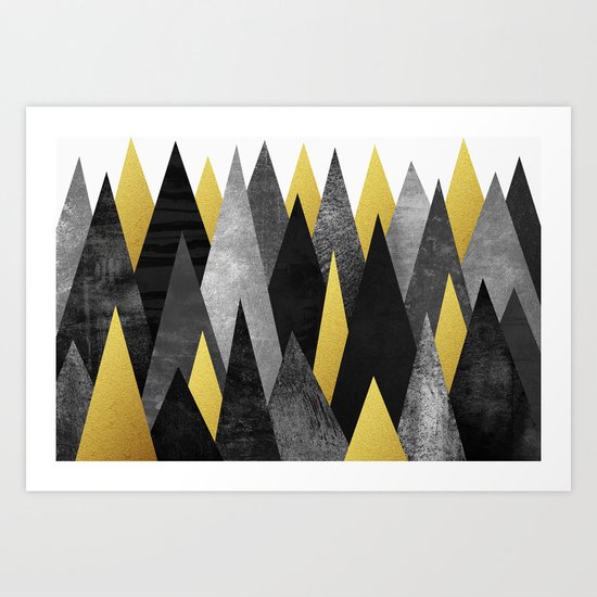 Black Peaks Art Print