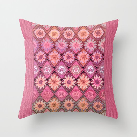 Daisy Pinks Throw Pillow