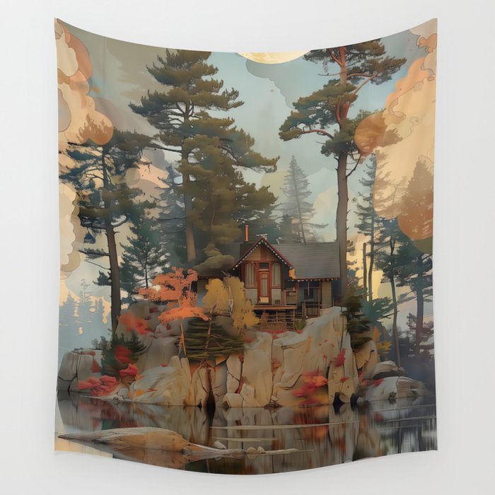 Cottage Dreamscape Wall Tapestry
