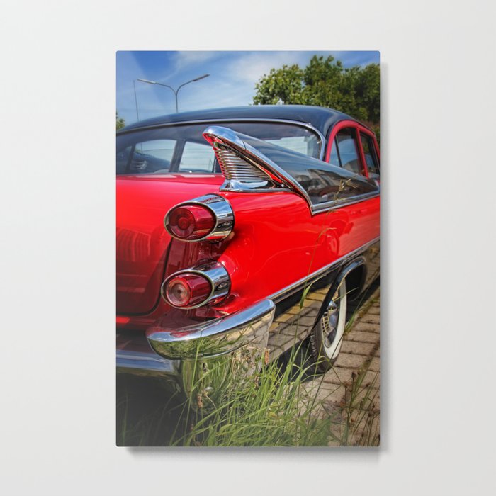 classic car winged taillights Metal Print