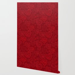 Red Love Heart Collection Wallpaper