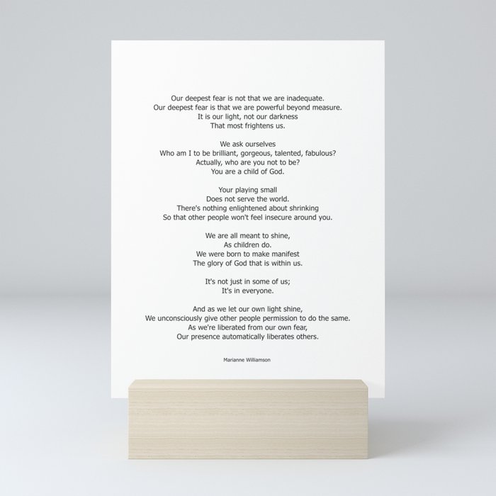 Our Deepest Fear Poem 2 #minimalist #quotes Mini Art Print