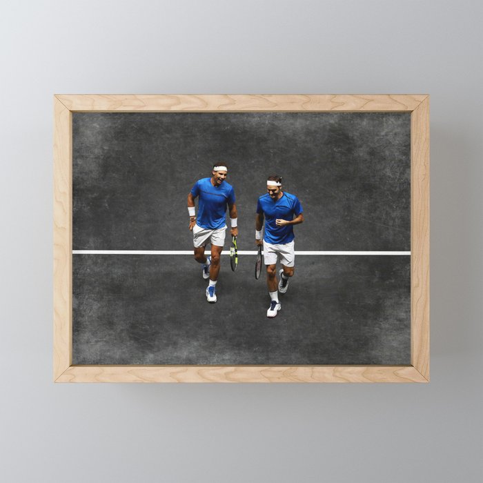 Nadal & Federer Framed Mini Art Print