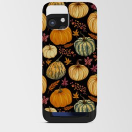 Watercolor Pumpkins Background Illustration iPhone Card Case