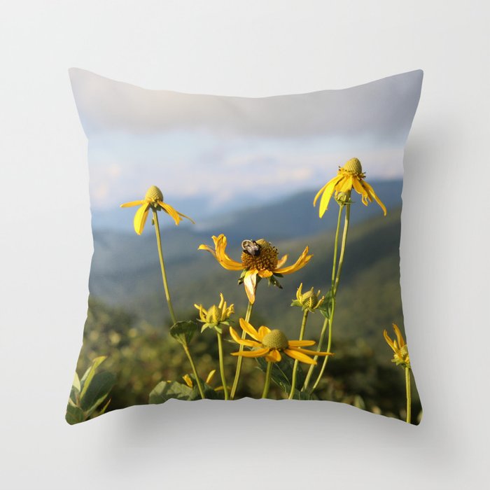 don't worry, bee happy. Throw Pillow