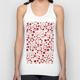 Red Dark Raspberry Spiral Dots Pattern Unisex Tank Top