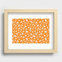 Vibrant Leopard Pattern in Orange (xii 2021) Recessed Framed Print