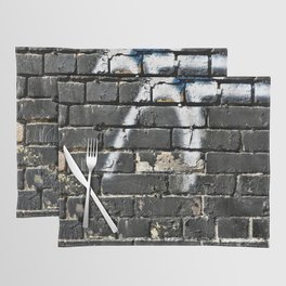 Gritty Spray Painted Black Wall  Placemat
