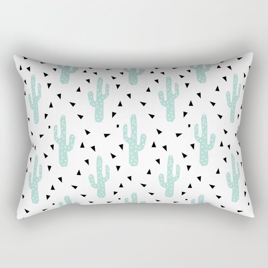 Cactus - modern minimal pattern print triangles geometric trendy hipster coachella festival Rectangular Pillow