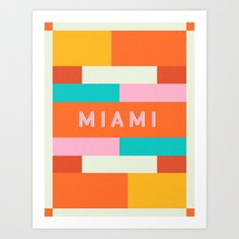 Miami Art Deco Color Block  Art Print