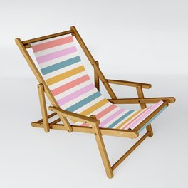 Cute Colorful Horizontal Striped Pattern Sling Chair
