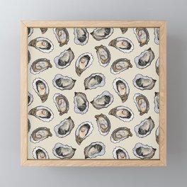 Oysters by the Dozen in Cream Framed Mini Art Print