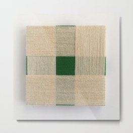 Green Square - fiber art Metal Print