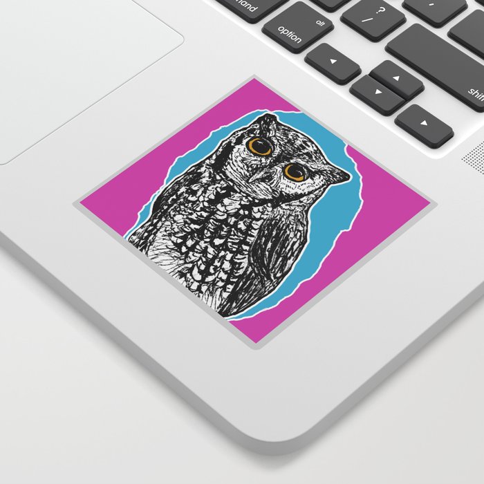 Screech Owl ScreenPrint Sticker