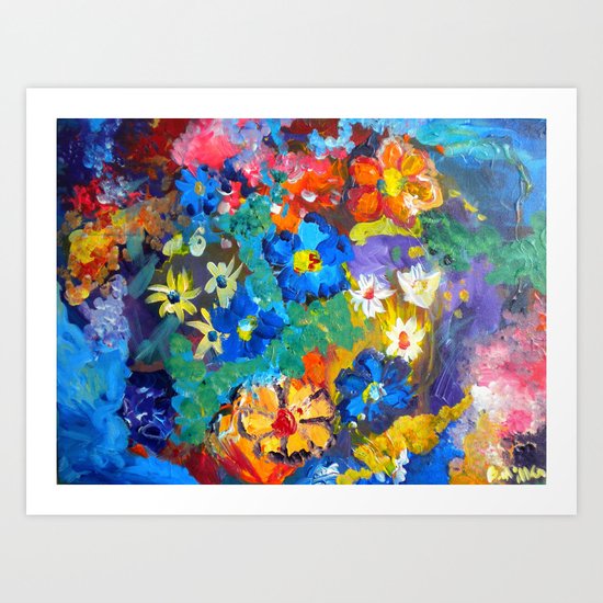 Flora Azul Art Print