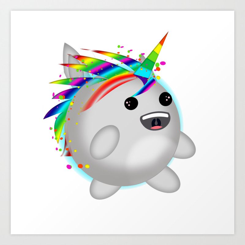Unicorn Emoji Rainbow Art Print By Lizduer Society6