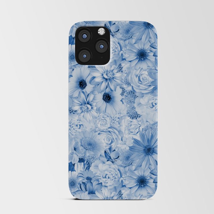 cerulean blue floral bouquet aesthetic array iPhone Card Case