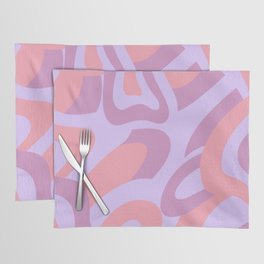 Interlocking Modern Waves - coral and purple Placemat