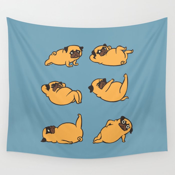 Total Pug Abs Workout Wall Tapestry