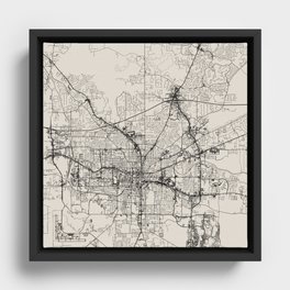 Tallahassee, Florida - City Map - Authentic Streets Drawing Framed Canvas