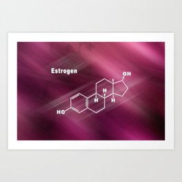 Estrogen Hormone Structural chemical formula Art Print | Androgen, Hormone, Graphicdesign, Women, Cell, Medical, Flat, Health, Tomography, Female 
