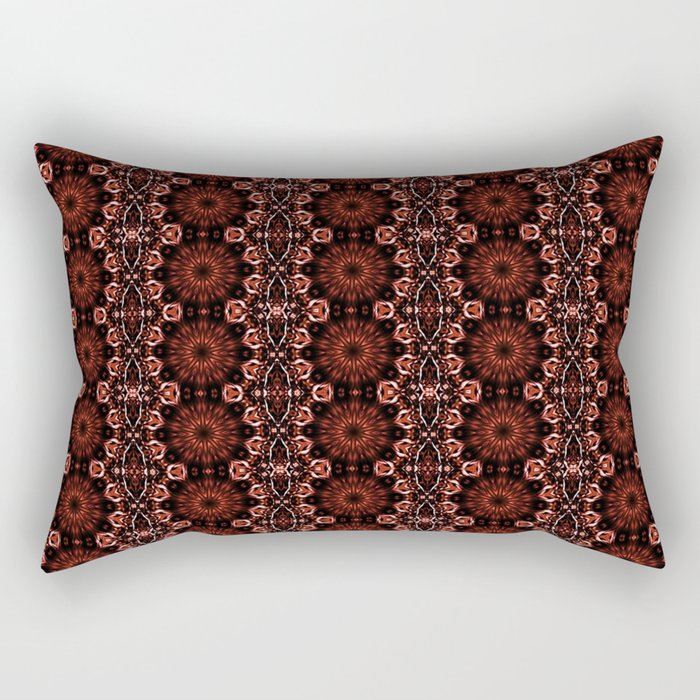 Deep Red Abstract Pattern Rectangular Pillow