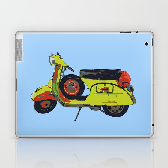 vespa scooter blue Yellow red Laptop & iPad Skin
