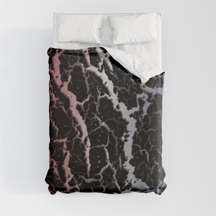 Cracked Space Lava - Red/White/Blue Duvet Cover