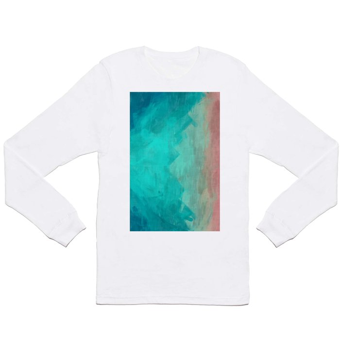 Sunset Over Lagoon Abstract Painting Long Sleeve T Shirt